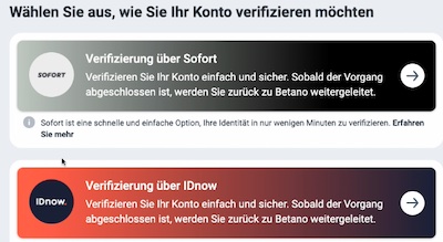 Die Verifizierungsmethoden bei Betano