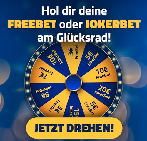 Sicher dir Freiwetten oder Jokerwetten beim Admiralbet Glücksrad!