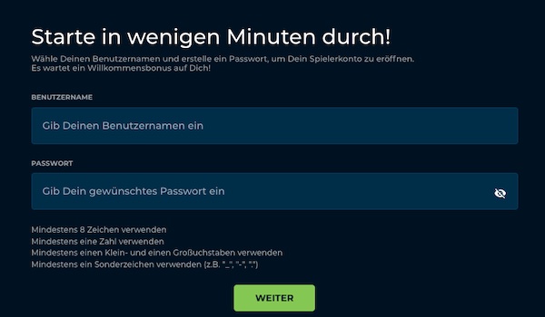 Registriere dich bei Happybet innerhalb weniger Minuten