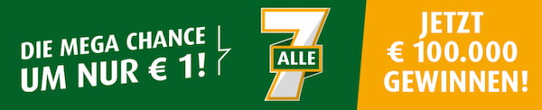 7 Spiele tippen und bis zu 100.000€ mit maximal einem Euro Einsatz gewinnen bei "alle 7" von tipp3
