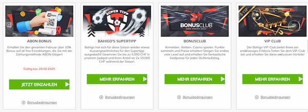 Angebote von Bahigo in der Übersicht