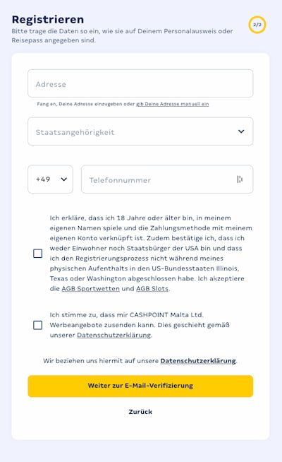 Schritt für Schritt Anleitung zur Registrierung bei Merkur Bets