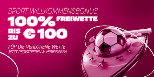 100% bis 100€ Wette ohne Risiko für neue Vbet Kunden