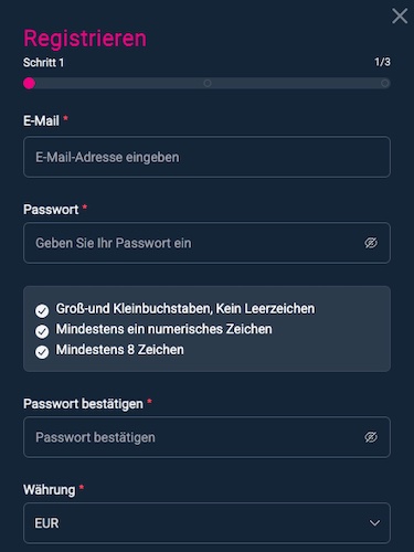 Drei Schritte bei der Kontoerstellung bei VBet