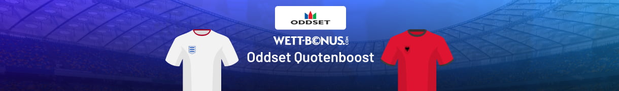 ODDSET Quotenturbo -wette mit 15.0 auf England gewinnt gegen Albanien